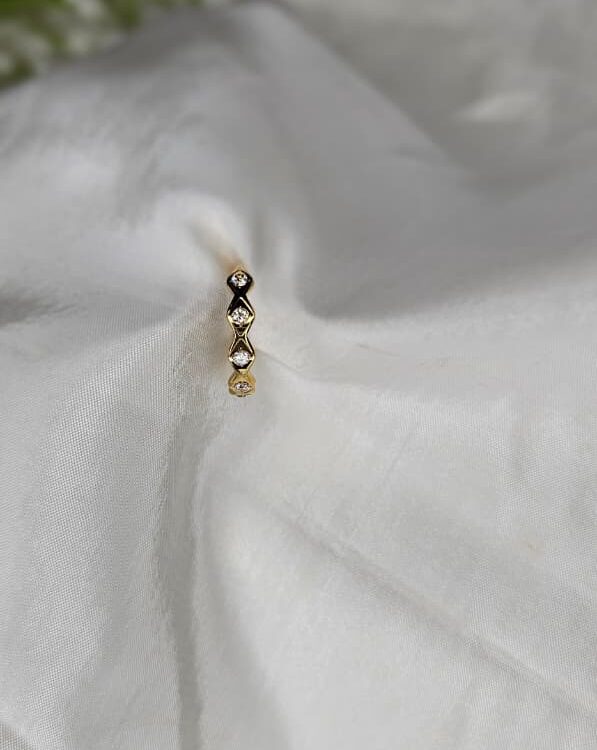 Anti-Tarnish Ring - Gold Round Stones