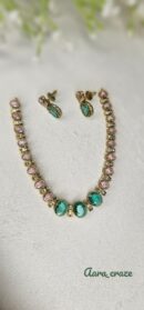 Elegant AD Stones With Victorian Polish Necklace