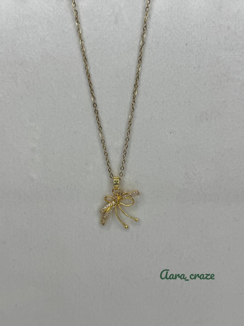 Anti-Tarnish Gold Chain - Bow