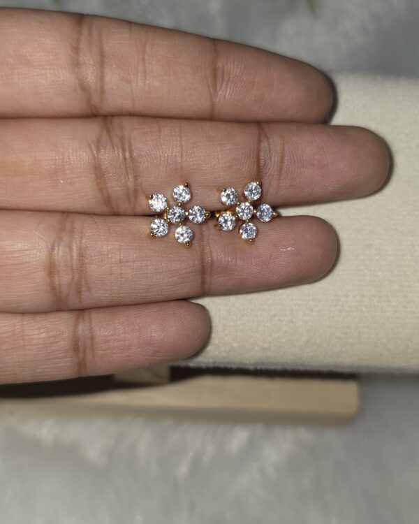 Diamond replica micro gold polish earring ✨️